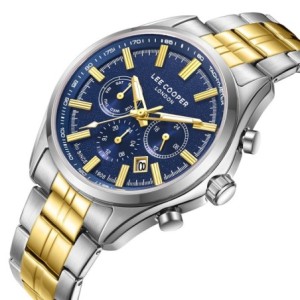 Lee Cooper watch with blue dial and two-tone bracelet