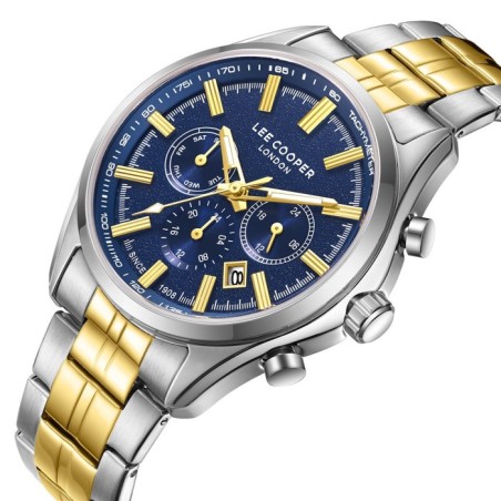 Lee Cooper watch with blue dial and two-tone bracelet