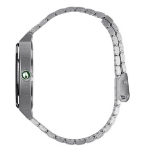 Nixon watch with silver bracelet and green dial