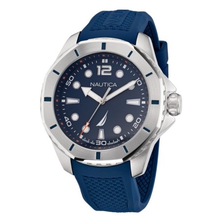 Nautica watch with blue dial and blue silicone strap