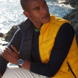 Nautica watch with blue dial and blue silicone strap