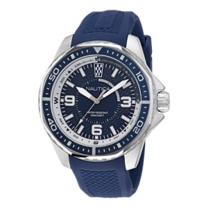 Nautica watch with blue dial and blue silicone strap