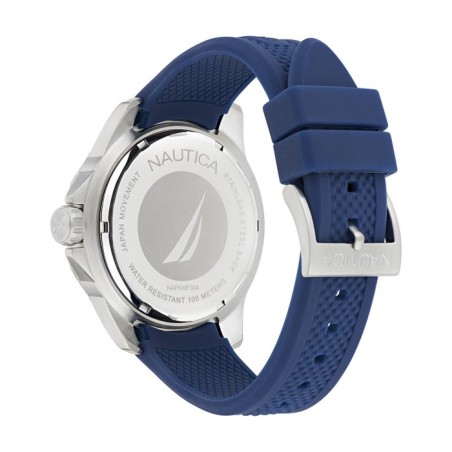 Nautica watch with blue dial and blue silicone strap