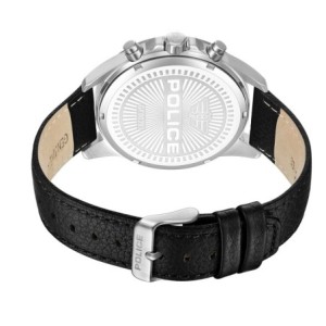 Ρολόι Police με μαύρο δερμάτινο λουράκι και σκούρο καντράν