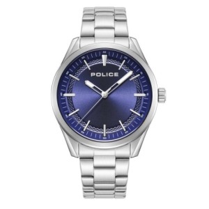 Ρολόι Police με ασημί μπρασελέ και μπλε καντράν