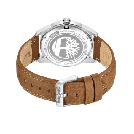 Timberland watch with blue dial and brown leather strap