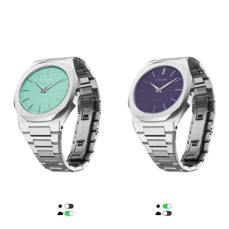 Λεπτό ρολόι D1 Milano με φωτοχρωμικό καντράν και ατσάλινο μπρασελέ