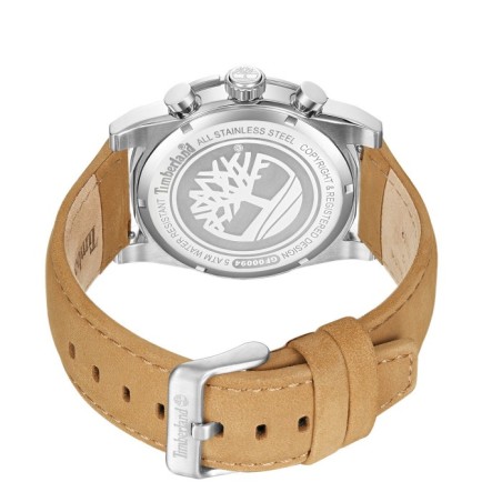 Ρολόι Timberland chronograph με μπλε καντράν και καφέ δερμάτινο λουράκι