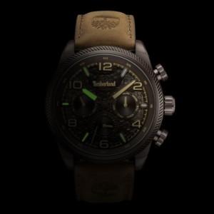 Timberland chronograph watch with brown dial and brown leather strap
