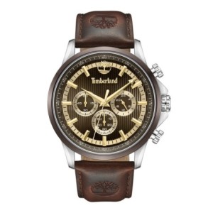 Timberland chronograph watch with brown dial and brown leather strap