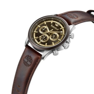 Timberland chronograph watch with brown dial and brown leather strap