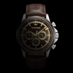 Timberland chronograph watch with brown dial and brown leather strap