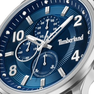 Timberland chronograph watch with blue dial and brown leather strap