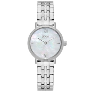 Ρολόι με καντράν φίλντισι και ασημί μπρασελέ από ανοξείδωτο ατσάλι