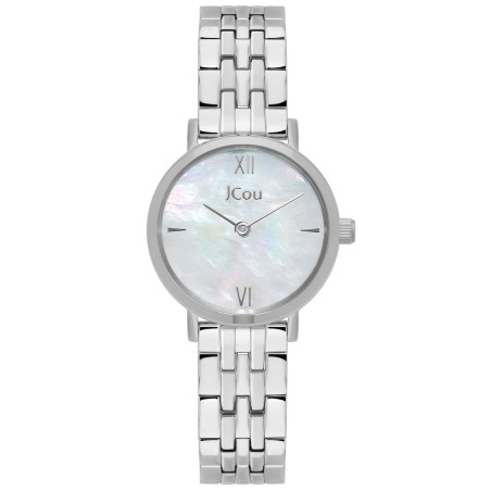 Ρολόι με καντράν φίλντισι και ασημί μπρασελέ από ανοξείδωτο ατσάλι