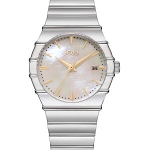 Ρολόι JCou με φίλντισι καντράν και ασημί μεταλλικό μπρασελέ