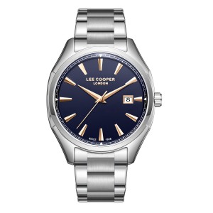 Lee Cooper watch with silver bracelet and blue dial