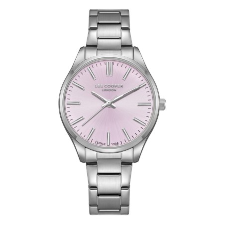 Lee Cooper watch with silver bracelet and pink dial