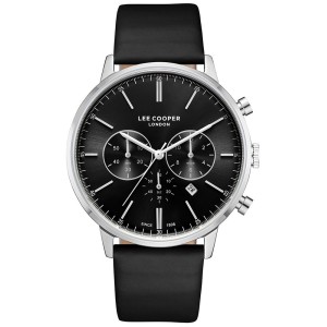 Lee Cooper chronograph watch with black dial and black strap