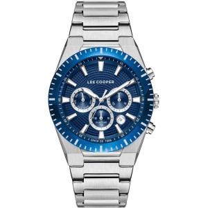 Ρολόι multifunction Lee Cooper με μπλε καντράν με υφή και μεταλλικό μπρασελέ