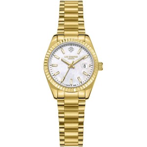 Lee Cooper watch with white dial and gold bracelet