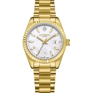 Lee Cooper watch with white dial and gold bracelet