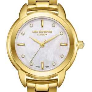 Γυναικείο ρολόι από ανοξείδωτο ατσάλι με φίλντισι καντράν και χρυσό μπρασελέ