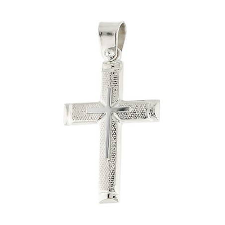 14K white gold men’s cross