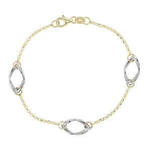 14K two-tone gold chain bracelet