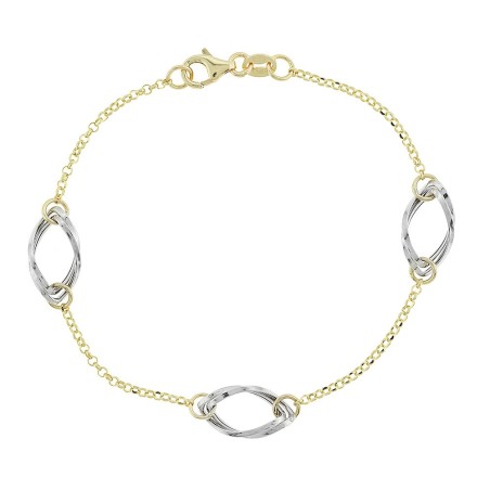 14K two-tone gold chain bracelet