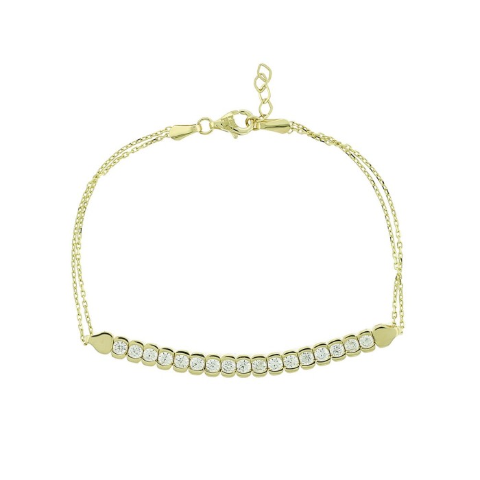 Χρυσό βραχιόλι 14Κ με ζιργκόν