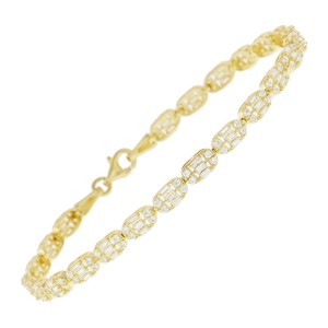 14K gold bracelet with zircon stones