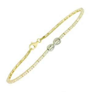 14K gold bracelet with zircon stones