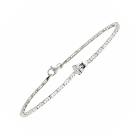 Λευκόχρυσο γυναικείο σπαστό βραχιόλι 14Κ με ζιργκόν
