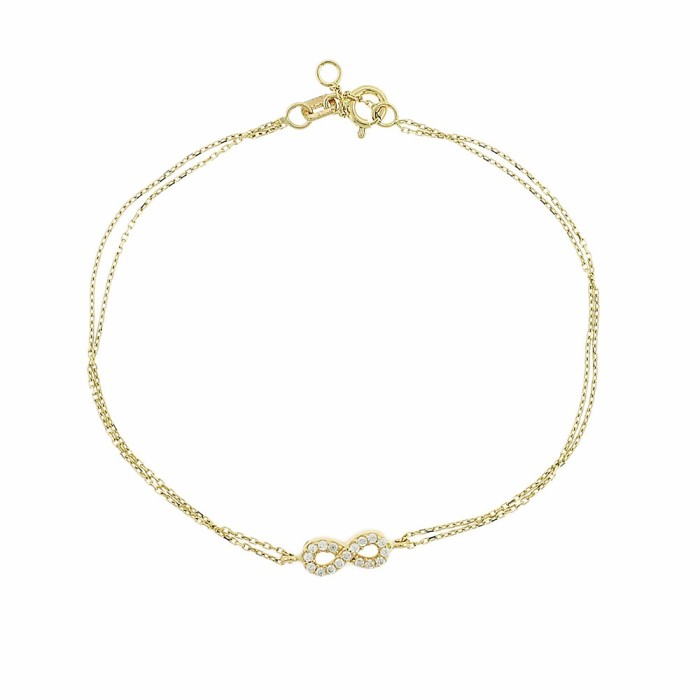 14K gold bracelet with zircon stones