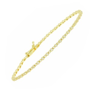 14K gold bracelet with zircon stones