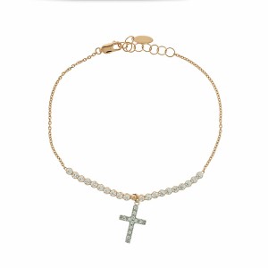 14K rose gold bracelet with zircon stones