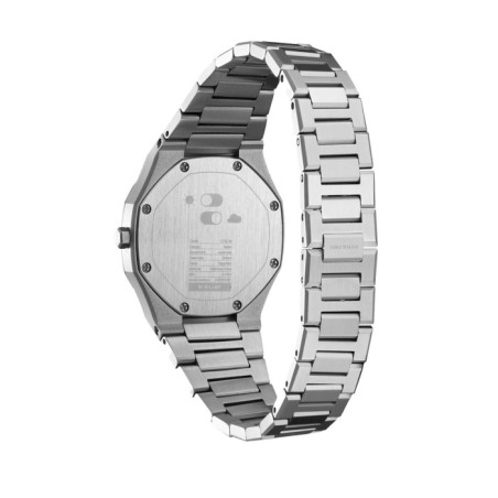D1 Milano ultrathin watch with purple gradient dial and stainless steel bracelet