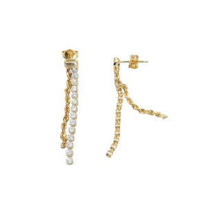 14K gold drop earrings with zircon