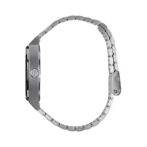 Nixon watch with silver bracelet and black dial