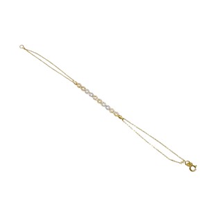 14K two-tone gold bracelet with zircon