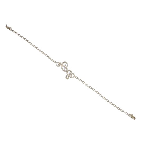 14K white gold bracelet with zircon stones