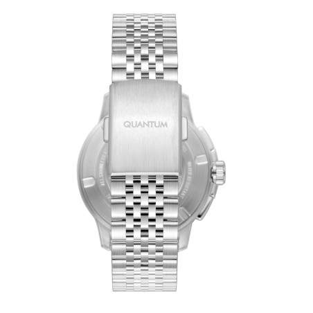 Ρολόι Quantum chronograph με πράσινο καντράν και ασημί μπρασελέ