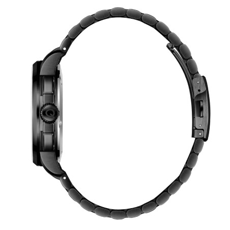 Ρολόι Quantum chronograph με μαύρο καντράν και μαύρο μπρασελέ