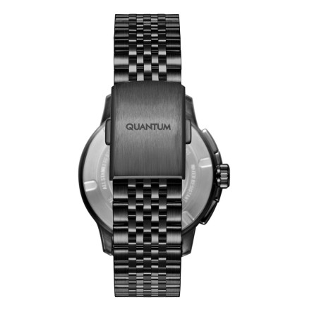 Ρολόι Quantum chronograph με μαύρο καντράν και μαύρο μπρασελέ