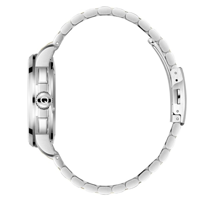 Ρολόι Quantum chronograph με μπλε καντράν και ασημί μπρασελέ